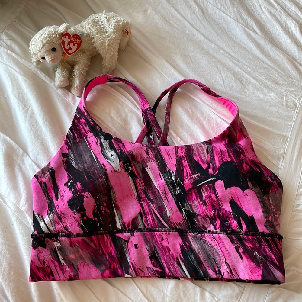 Lululemon Long Line Energy Bra - Incentive Refresh Multi Pink Size 8